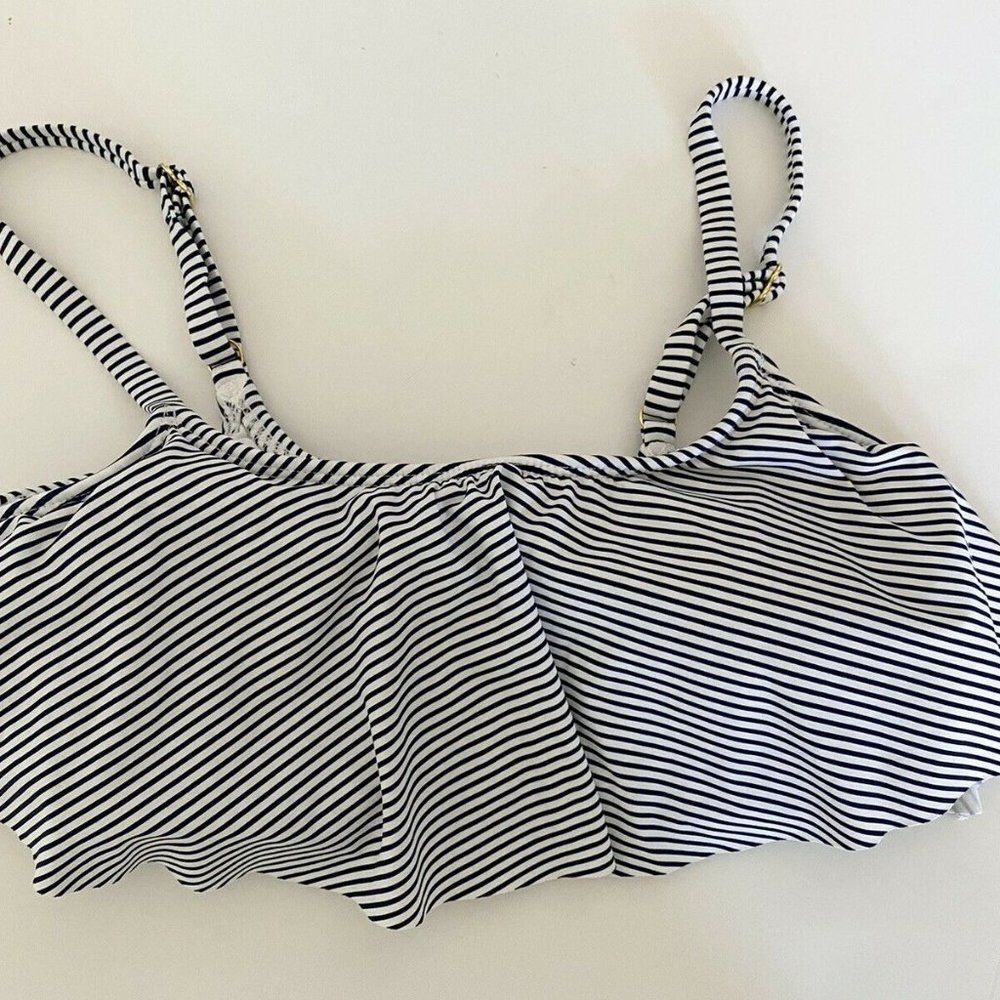 Xhilaration Junior's  Bralette Bikini Top M Navy/White Stipe